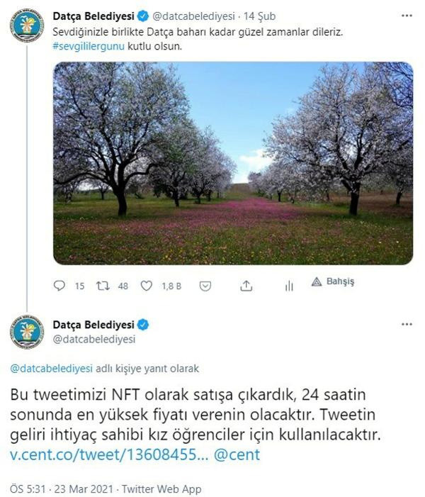 Kız öğrenciler için kullanılacak! Datça Belediyesi Sevgililer Günü tweetini 6 bin dolara sattı - Resim: 0