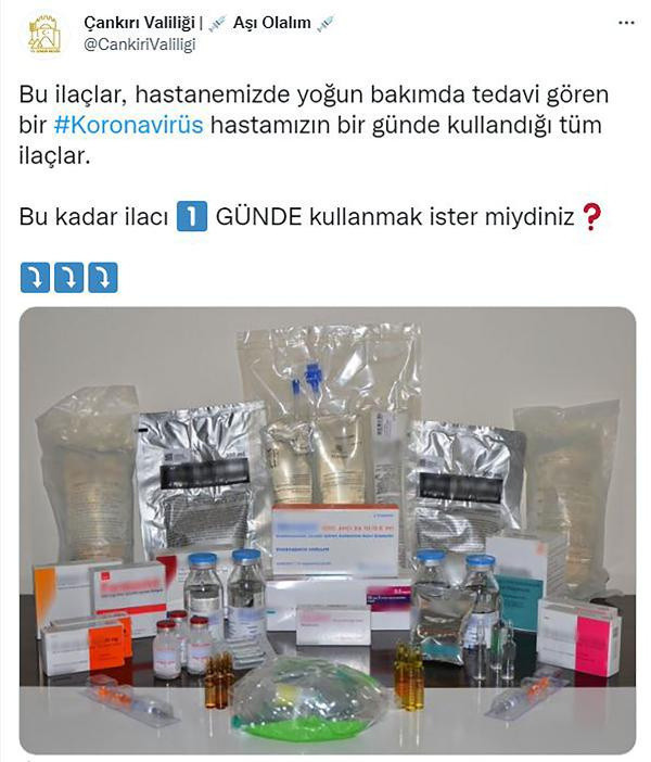 Çankırı Valiliği Covid-19 ilaçlarını paylaşarak aşı çağrısı yaptı - Resim: 0