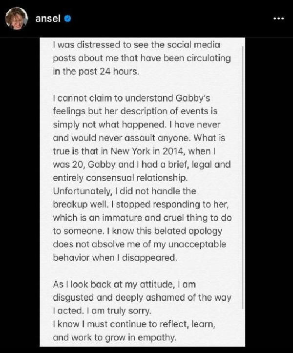 ABD'li aktör Ansel Elgort taciz iddialarına yanıt verdi! Geçmişimden utanıyorum - Resim: 3
