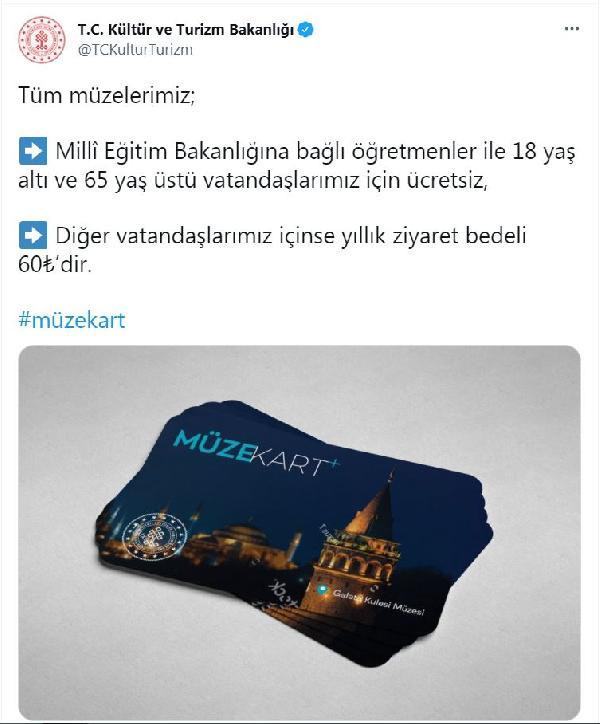 Kültür ve Turizm Bakanlığı duyurdu! Müzeler, 18 yaş altı ve 65 yaş üstü için ücretsiz - Resim: 0