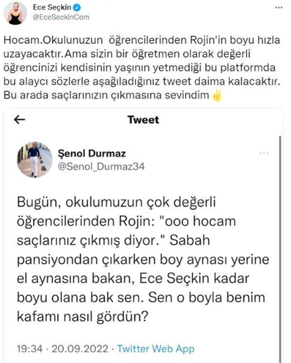 Ece Seçkin, boyuyla dalga geçen öğretmeni yerden yere vurdu! - Resim: 0