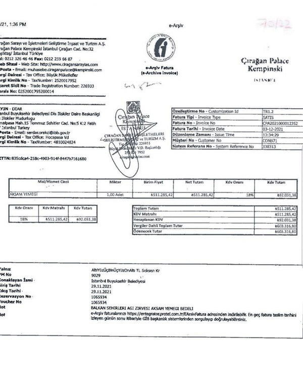 Sabah gazetesi İBB'nin 603 bin liralık yemek faturasını paylaştı - Resim: 0