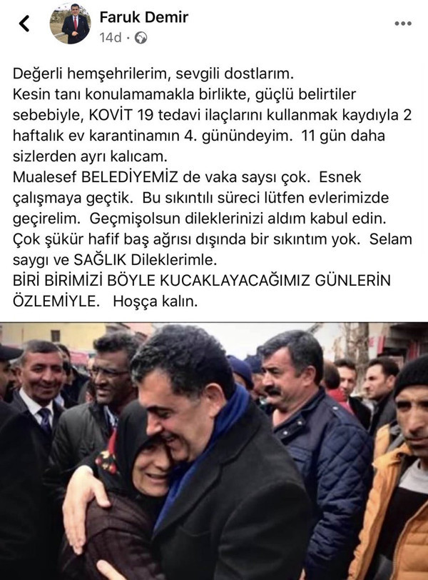 Türkücü belediye başkanı Faruk Demir koronavirüse yakalandı! Son durumunu açıkladı - Resim: 0