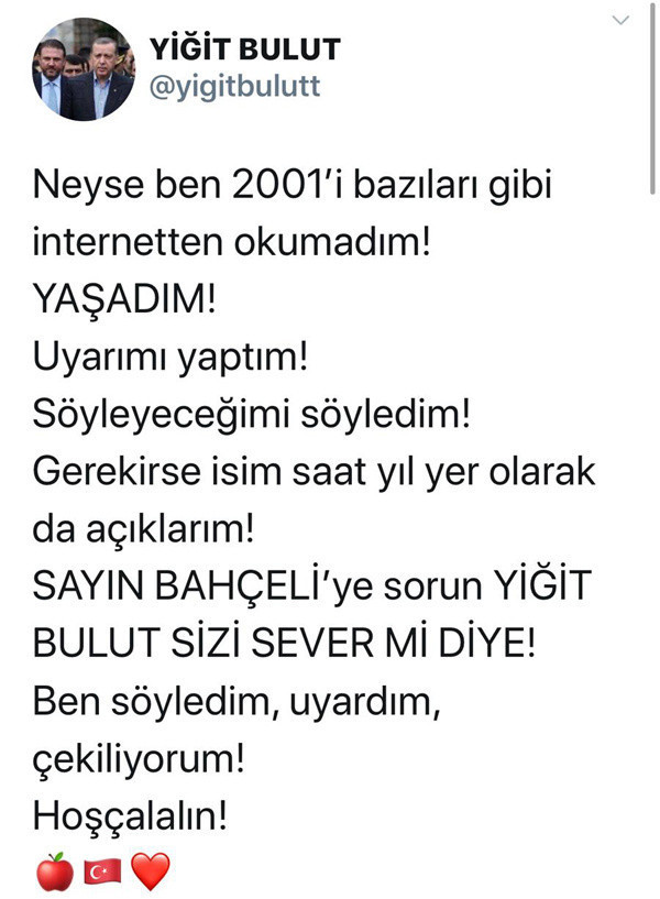 Yiğit Bulut'un Devlet Bahçeli paylaşımları MHP'yi kızdırdı! Sarhoş ayyaş - Resim: 1