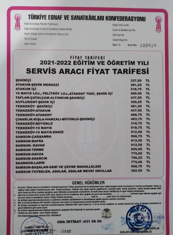 Okul servislerine yüzde 25 zam yapıldı! Bir ilk yaşandı: İşte Samsun'da yeni fiyat tarifesi... - Resim: 0