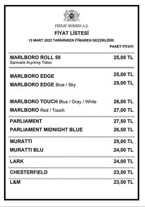 1 Nisan 2022 günü sigaraya 4 lira ile 6 lira zam geliyor! En ucuz sigara 25 lira olacak - Resim: 4
