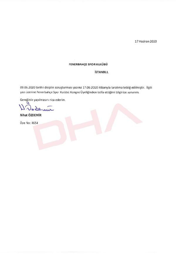 Nihat Özdemir Fenerbahçe üyeliğinden istifa etti - Resim: 1