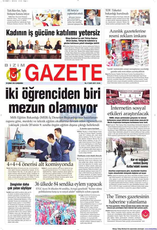 Bugünün en çarpıcı gazete manşetleri - Resim: 3