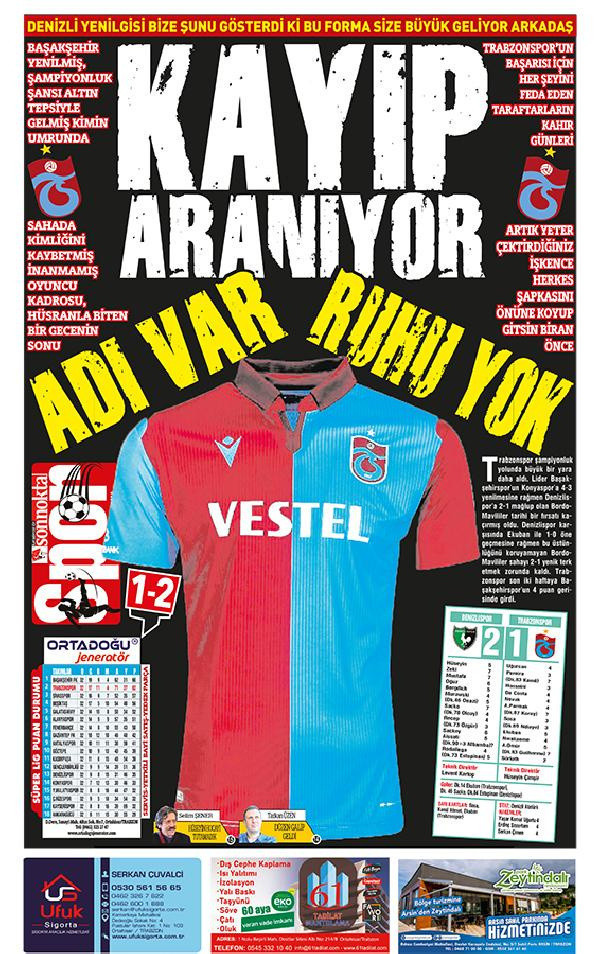 Yerel basından şampiyonluğu kaçıran Trabzonspor'a sert eleştiriler - Resim: 0