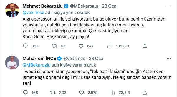 CHP'li Bekaroğlu olay tweeti apar topar sildi algı operasyonu yapmakla suçladığı İnce cevabı yapıştırdı - Resim: 0