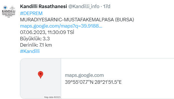 Bursa'da deprem oldu! Kandilli Rasathanesi son depremin şiddetini açıkladı - Resim: 0