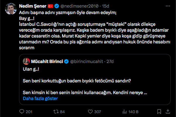 Özgür Özel açıkladı, Nedim Şener-Mücahit Birinci biririne girdi: Mektubu g.... sokarım - Resim: 1