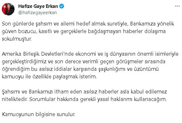TCMB Başkanı Erkan'dan iddialara yönelik açıklama - Resim: 0