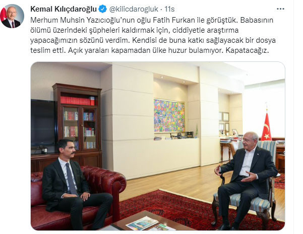 CHP Genel Başkanı Kılıçdaroğlu, Muhsin Yazıcıoğlu'nun oğlu ile görüştü - Resim: 0