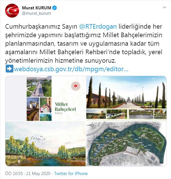 Bakan Kurum'dan Millet Bahçeleri açıklaması - Resim: 0