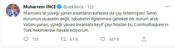 Muharrem İnce'den Erdoğan'a sert sözler: Türk hekimlerine havale ediyorum - Resim: 0