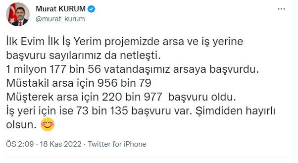 Bakan Kurum başvuru sayısını açıkladı 'hayırlı olsun' dedi - Resim: 0