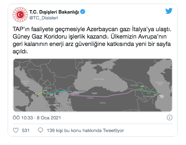 TAP'ın faaliyete geçmesiyle Azerbaycan gazı İtalya'ya ulaştı! Dışişleri açıkladı - Resim: 0