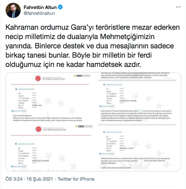 Cimer'e PKK operasyonlarına gönüllü katılmak için başvuru yağdı Fahrettin Altun paylaştı - Resim: 2