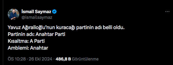 Yavuz Ağıralioğlu'nun partisinin ismi ve amblemi belli oldu! - Resim: 0