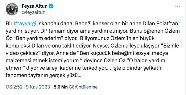 Özlem Öz bebeği kanser olan anneye yardım etmedi Feyza Altun'un iddiası - Resim: 0