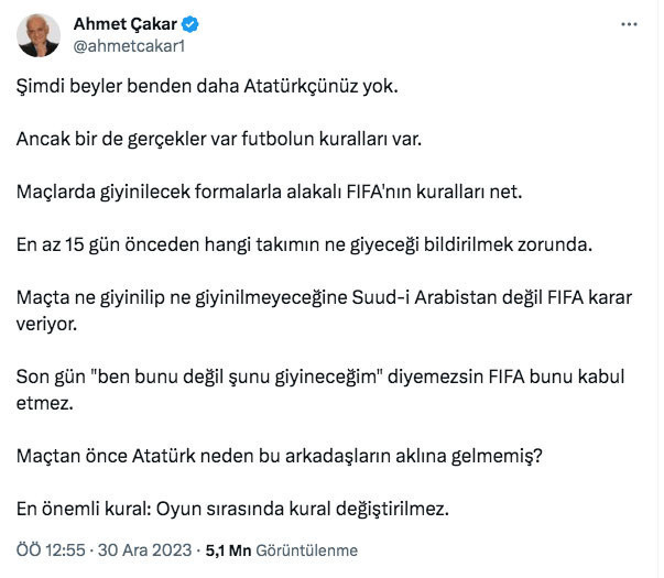 Ahmet Çakar'ın Süper Kupa krizi paylaşımı sosyal medyada viral oldu - Resim: 0