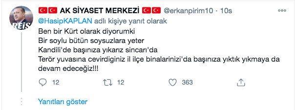 HDP'li Hasip Kaplan'dan tepki çeken Erdoğan tweeti - Resim: 3