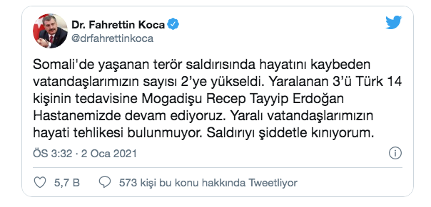 Somali'de Türk firmasına bombalı saldırı! Dışişleri Bakanlığı'ndan açıklama - Resim: 0
