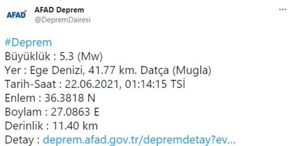 Muğla Datça açıklarında deprem oldu! AFAD ve Kandilli büyüklüğünü açıkladı - Resim: 0