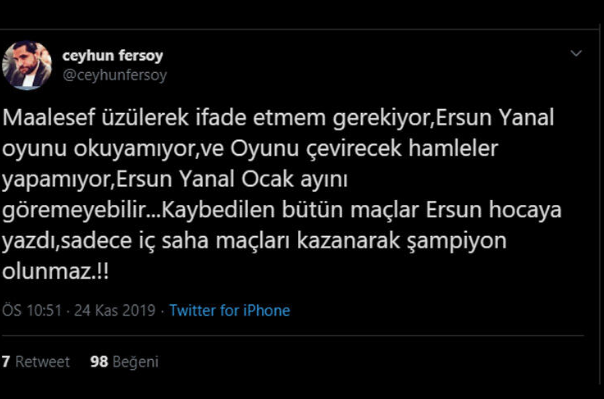 Ersun Yanal'a tepkiler çığ gibi: Ocak ayını göremez istifa et - Resim: 0