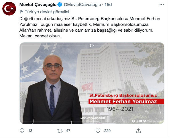 Dışişleri Bakanı Çavuşoğlu acı haberi duyurdu: Mesai arkadaşımızı kaybettik - Resim: 0
