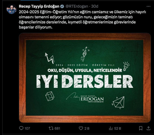 Cumhurbaşkanı Erdoğan, yeni eğitim öğretim yılını kutladı - Resim: 0