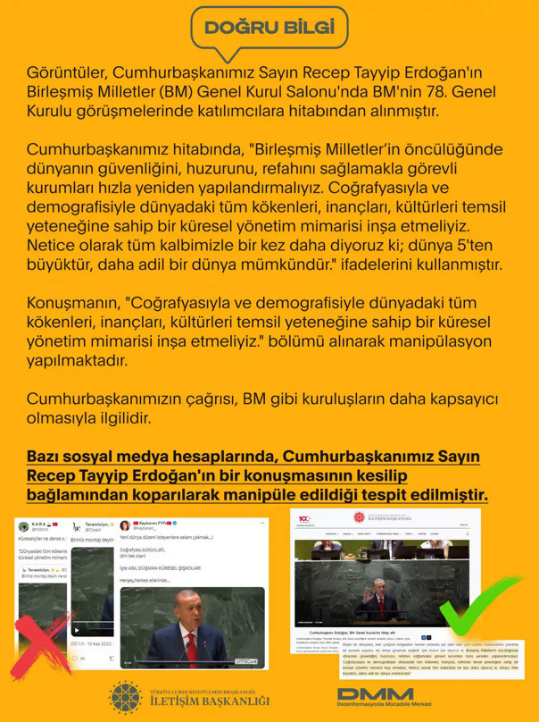 İletişim Başkanlığı: Erdoğan'ın konuşması manipüle edildi - Resim: 0