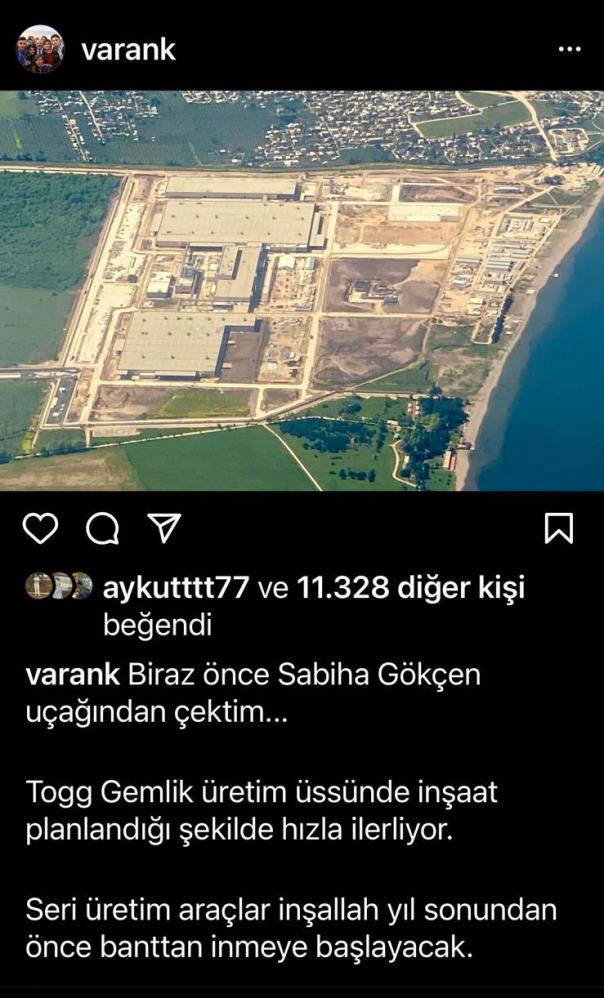 Bakan Varank uçaktan TOGG'un dev fabrikasını çekti - Resim: 0