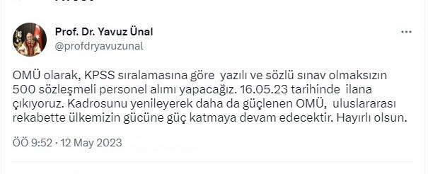 Ondokuz Mayıs Üniversitesi 500 sözleşmeli personel alacak - Resim: 0