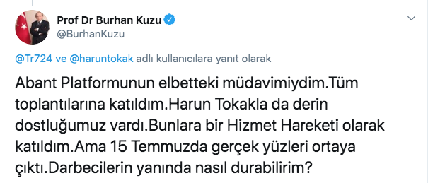 Burhan Kuzu ile FETÖ'cü Harun Tokak'ın olay yazışması: Elbette müdavimiydim - Resim: 0