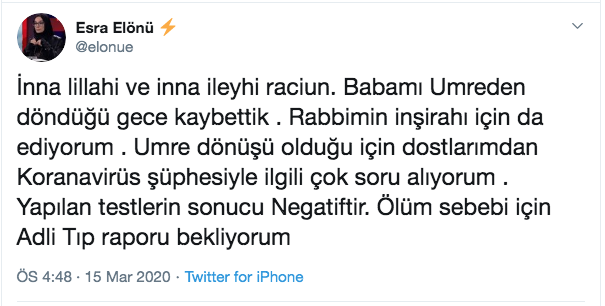 Umre dönüşü ölen Esra Elönü'nün babasında koronovirüs mü vardı? - Resim: 4
