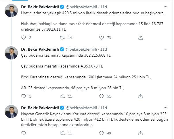 Bakan Pakdemirli müjdeyi duyurdu! 420,5 milyon liralık destek ödemesi bugün hesaplarda - Resim: 0