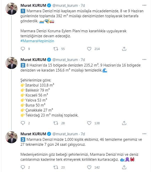 Hangi ilde ne kadar müsilaj toplandı? Bakan Murat Kurum açıkladı - Resim: 0