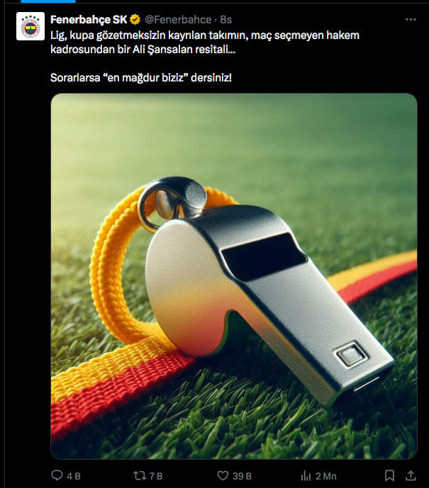 Fenerbahçe'den Galatasaray-Başakşehir maçı sonrası flaş paylaşım - Resim: 0