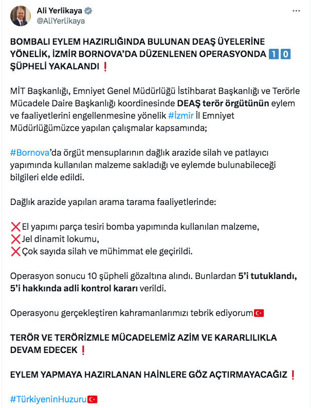 İzmir'de bombalı eylem hazırlığındaki DEAŞ üyelerine operasyon - Resim: 0