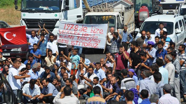 Topraksız köylüler yolu kapattı - Resim: 3
