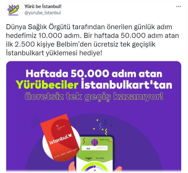 İBB'den "Yürü Be İstanbul" kampanyası! Bir haftada 50 bin adım atana ücretsiz tek geçiş hakkı - Resim: 0