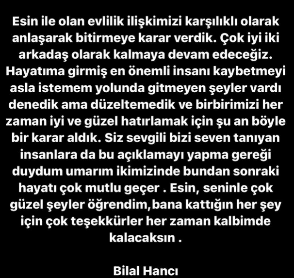 Bilal Hancı kiminle evli eşi Esin Çepni ile ayrıldılar mı, boşanma olayı doğru çıktı - Resim: 1