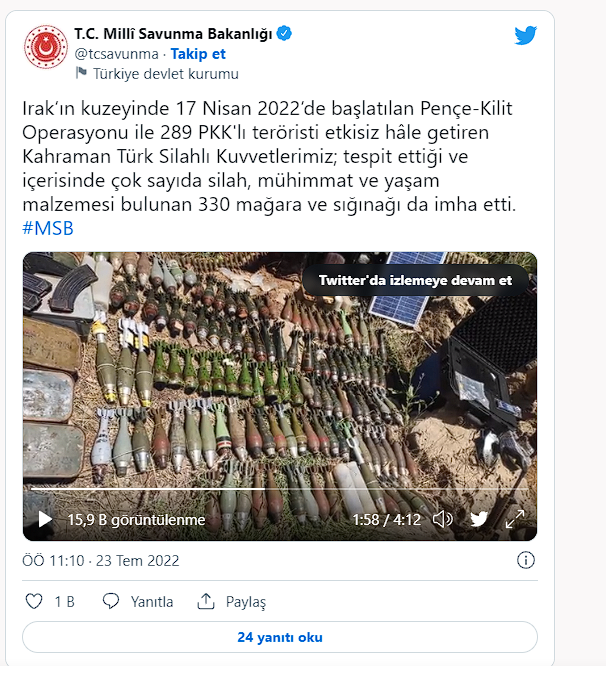 Üç ayda öldürülen terörist sayısı! MSB'den Pençe Kilit Operasyonu'yla ilgili rakamlar - Resim: 0