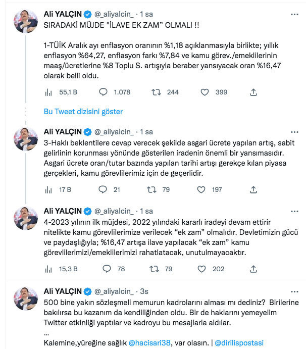 Enflasyon farkı belli oldu Memur-Sen ilave ek zam müjdesi istedi - Resim: 0