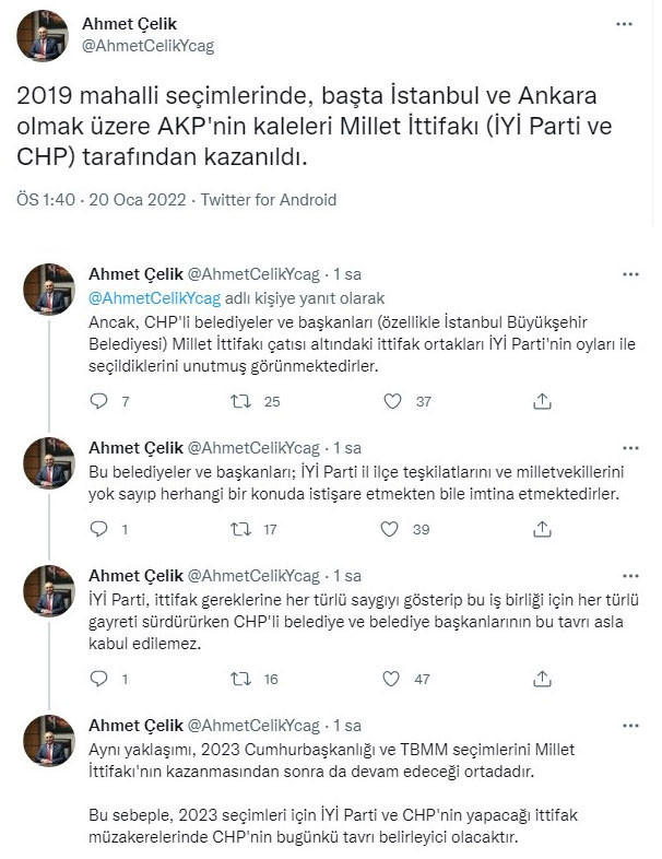 İYİ Parti ile CHP arasında kriz çıktı Ahmet Çelik'ten CHP'li belediye başkanlarına sert tepki - Resim: 0