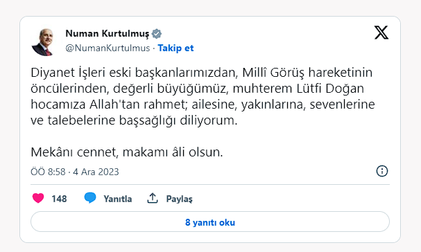 Eski Diyanet İşleri Başkanı Lütfi Doğan hayatını kaybetti - Resim: 0