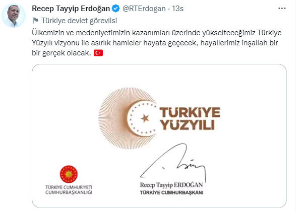 Cumhurbaşkanı Erdoğan'dan "Türkiye Yüzyılı" paylaşımı: Asırlık hamleler hayata geçecek - Resim: 0