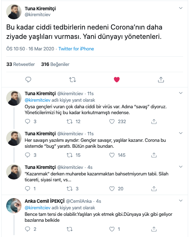 Tuna Kiremitçi'den olay koronavirüs iddiası yaşlıları hedef aldığı için... - Resim: 0